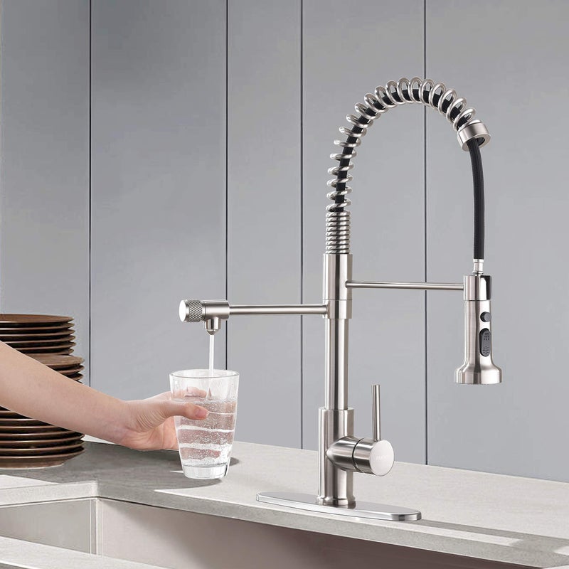 PAKING Kitchen Sink Faucet, Pull-Down Water Filtration Faucet, Bar Filter, Brushed Nickel, Stainless Steel, PB1017 - Image 2